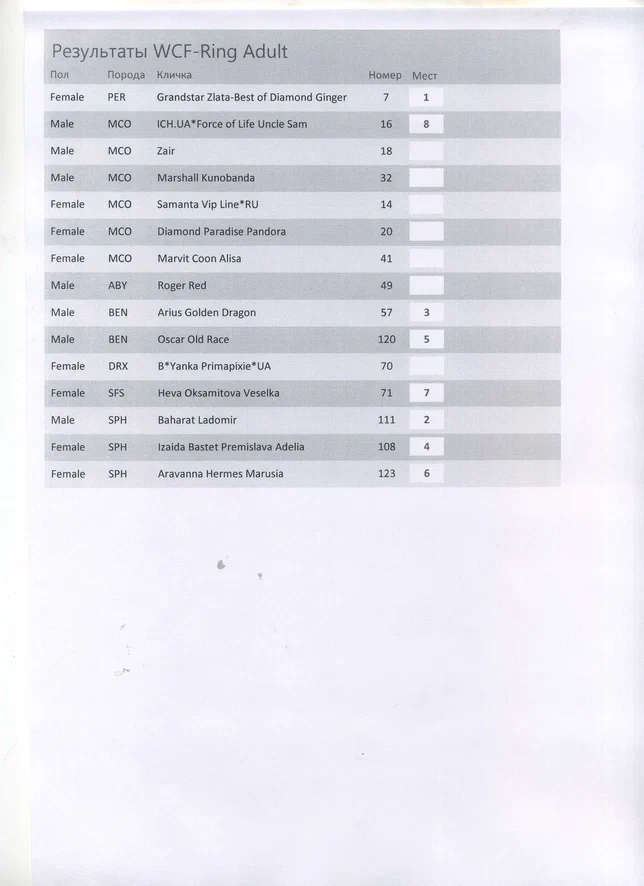 WCF Ring Adult 11 ноября 2017 года
